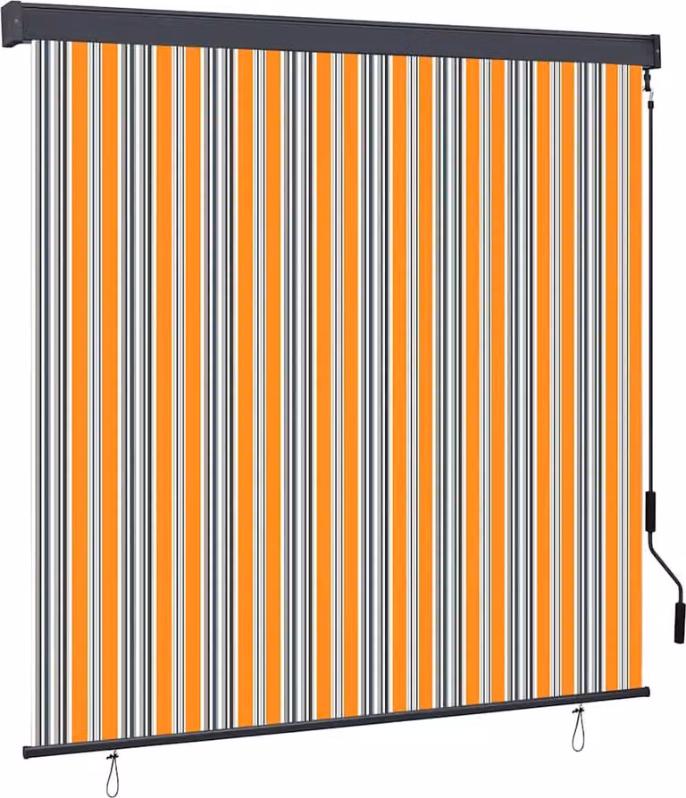 Tenda a rullo Giallo e Blu 180 x 250 cm Tessuto e Alluminio