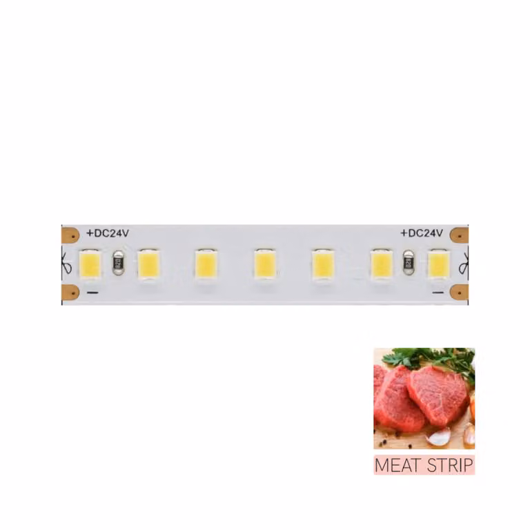 Striscia Led Per Illuminare Il Banco Alimenti della Carne - Bobina Da 5m 14,4W/M 85LM/W IP20 3700K