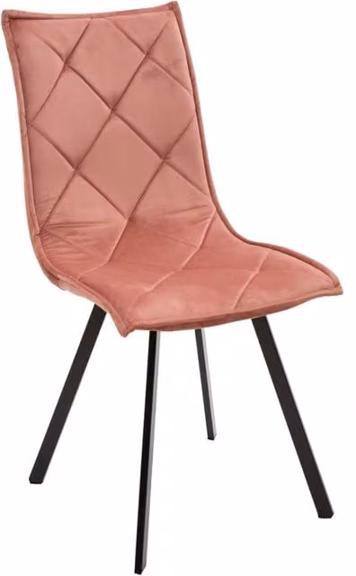 Set di 2 sedie moderne in velluto rosa con gambe in metallo nero Mobili 2G