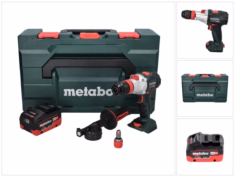 Metabo SB 18 LTX BL Q I Trapano a percussione a batteria 18 V 130 Nm brushless + 1x batteria ricaricabile 5,5 Ah + metaBOX - senza caricatore