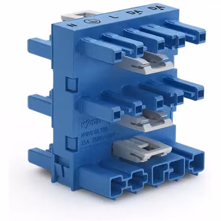 Distributore WAGO a 5 vie; 5 poli; codice I; blu 770-1947