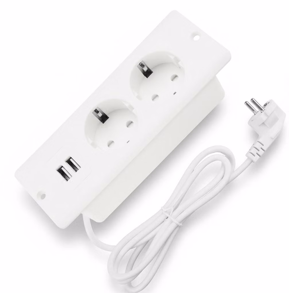 InAndOutdoorMatch - Presa a incasso - 2 porte USB - Bianco