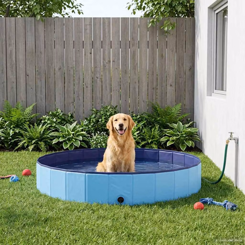 Piscina per Cani Blu Ø300 x 38 cm PVC Spesso