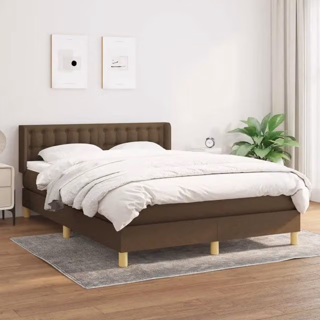 Letto Ibrido con Giroletto a Molle e Materasso vidaXL, Marrone e Bianco, L/P/H: 203 x 147 x 88 cm