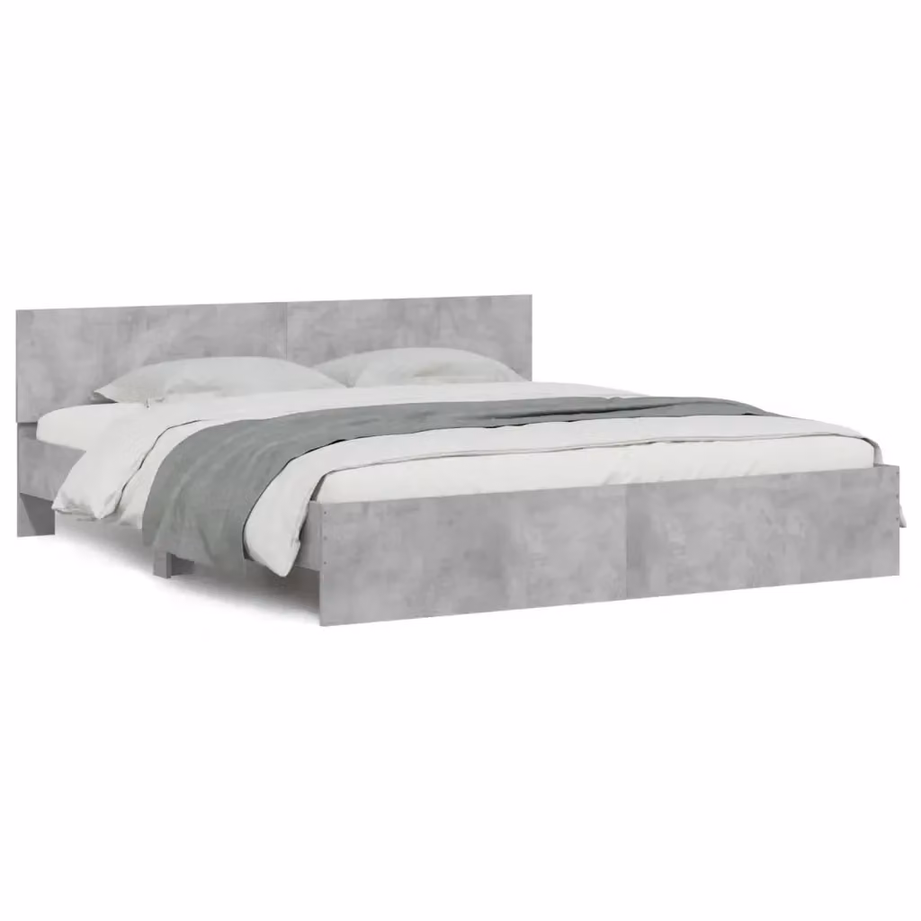 Giroletto con Testiera vidaXL in Tessuto Grigio L: 180 cm, P: 200 cm, H: 70 cm – 2