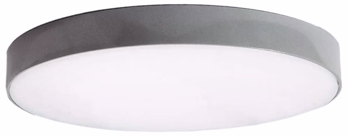 Plafoniera LED rotonda Simplicate grigio-bianca 19W 1900lm in metallo, dimensioni: 2x18x18 cm, IP44, Abruzzo