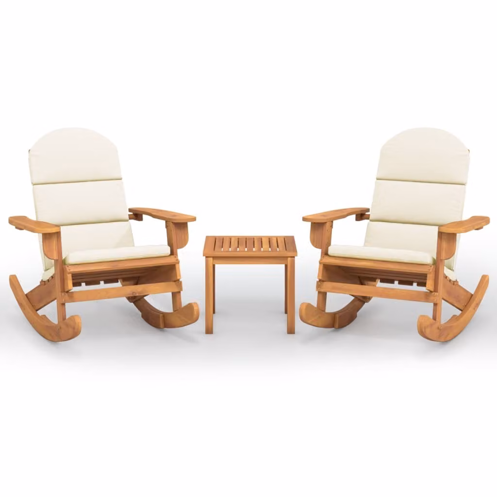 Set Salotto da Giardino Adirondack 3pz Legno Massello di Acacia