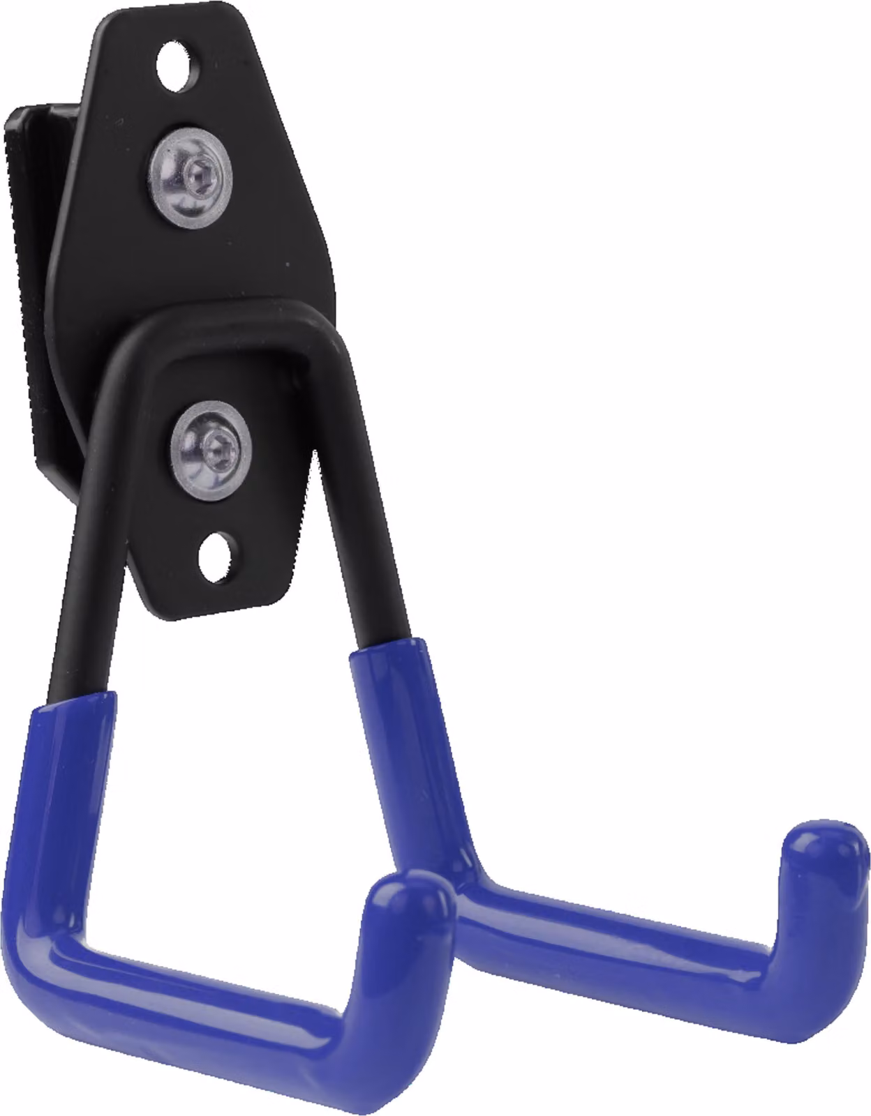 Gancio portautensili di BOTLE per sistema di valigie Qbrick "diritto" 7 cm, stabile con rivestimento in PVC, per garage, officina, capanno, doppio gancio, portata fino a 40 kg, per prolunghe, nero