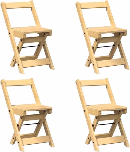 Sedie da Pranzo Pieghevoli 4 pz | Sedie da cucina Corona Cera in Legno di Pino