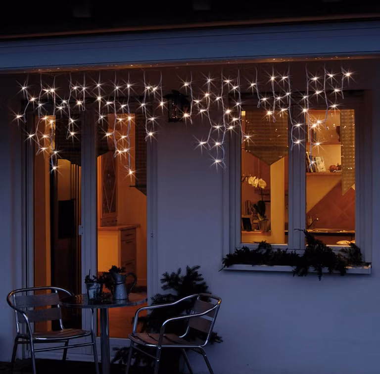 Ghirlanda luminosa a LED 2,1 x 0,5 m, estensibile, bianca - Illuminazione per feste 555400