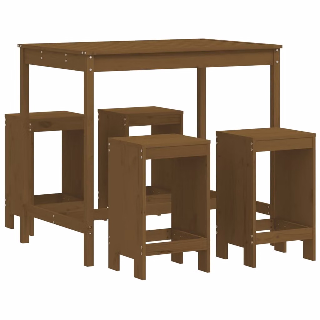 Set Bar da Giardino 5 pz ambra in Legno Massello di Pino