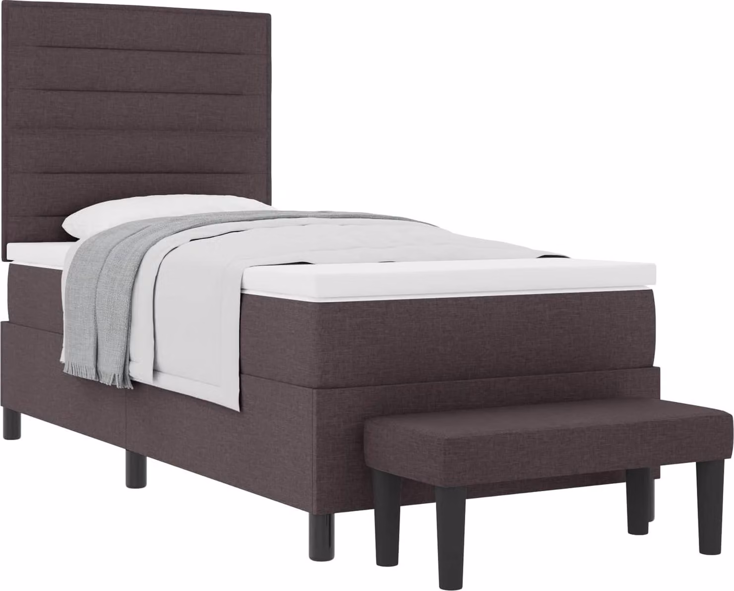 Letto a molle con testiera Marrone Scuro 80 x 200 cm Tessuto