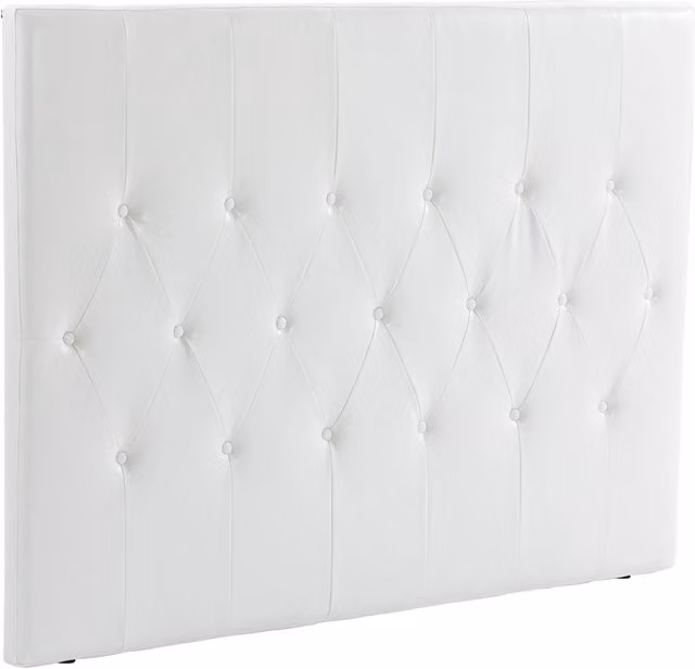 Testiera Letto Matrimoniale Imbottita GIORDANOSHOP con Design a Bottoni in Pelle PU Bianca L: 160 cm, P: 7 cm, H: 120 cm – 1