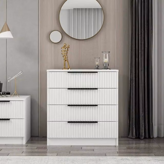 Vicente, Cassettiera 7 Cassetti, 72x42x77h cm Bianco