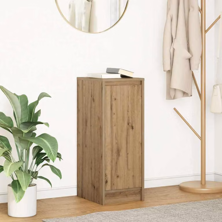 Credenza moderna vidaXL in legno rovere marrone con ante a battente e ripiani interni L/P/H: 29,5 x 34 x 76 cm