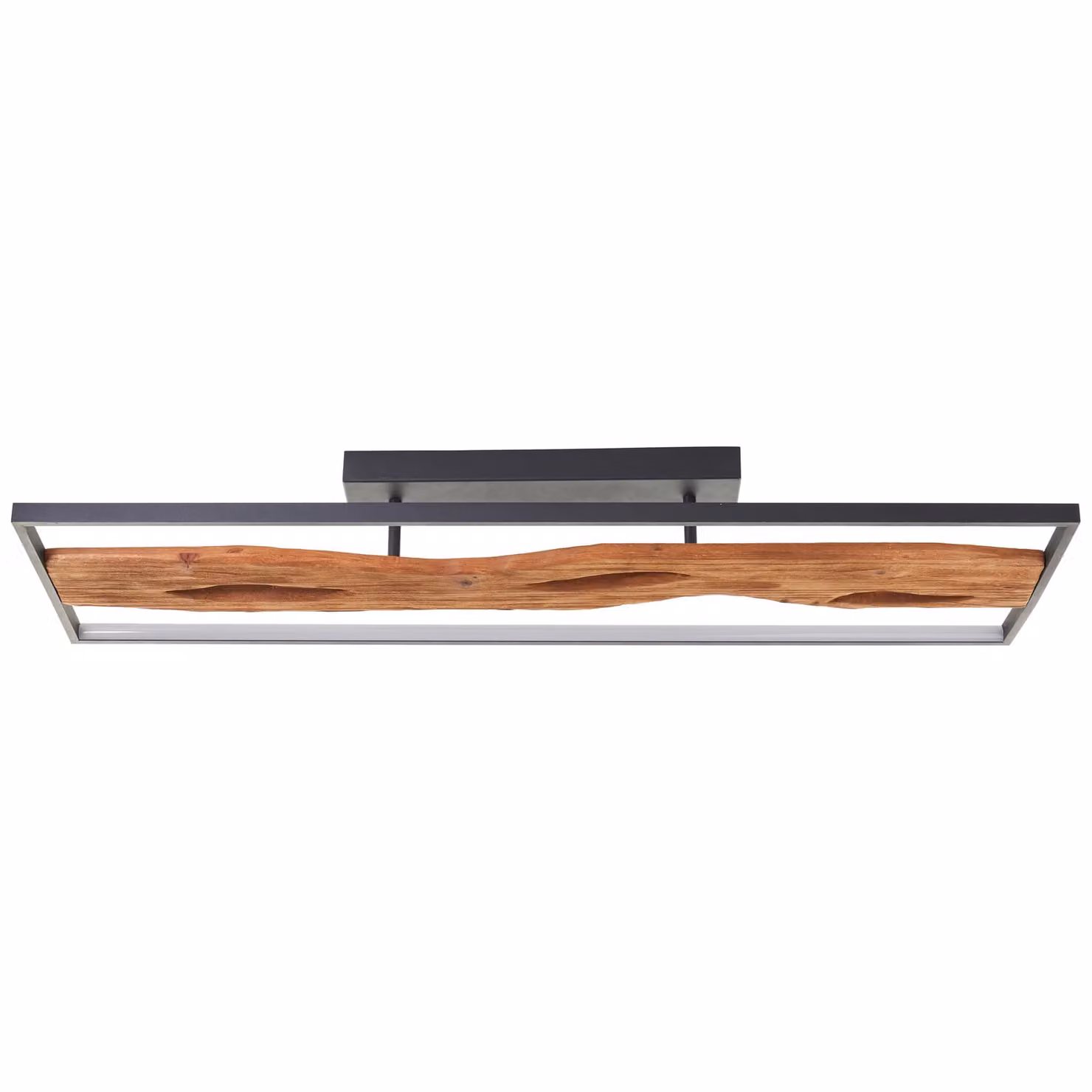 BRILLANTE lampada da soffitto a LED nera CHAUMONT | Dimmer a 3 livelli | 100x14x30 cm | 48W 6600 lm 3000 K | metallo/legno/plastica