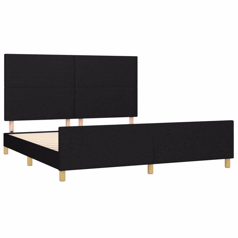 Giroletto senza Materasso Nero 180x200 cm in Tessuto