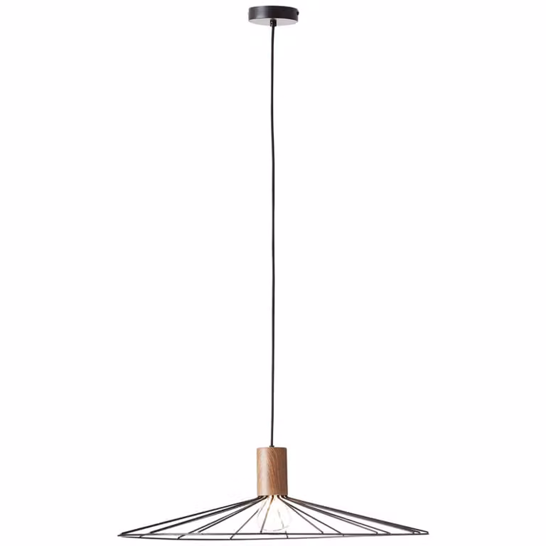 Lampada a sospensione Manama 1flg legno scuro/nero opaco