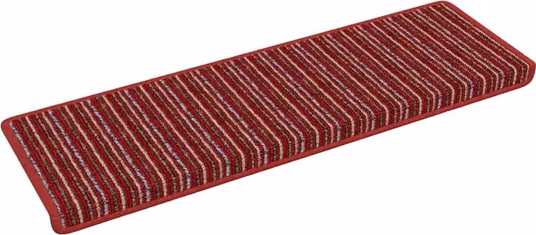 Tappetini per scale autoadesivi 15 pcs Rosso 65 x 21 x 4 cm