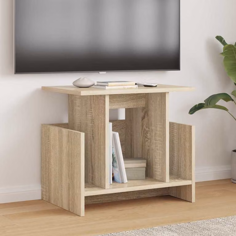 Supporto TV moderno vidaXL in legno ingegnerizzato color rovere sonoma, L 50 cm x P 35 cm x H 45 cm