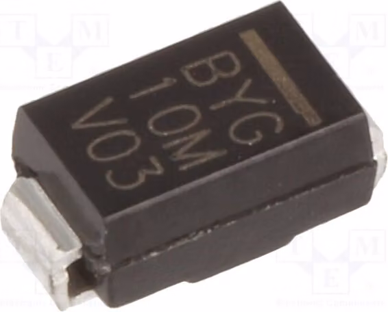 5x Diodo: Rettificatore SMD, 4 us, 1 kV, 1,5 A. Confezione: rotolo, B BYG10M-E3/TR, universale