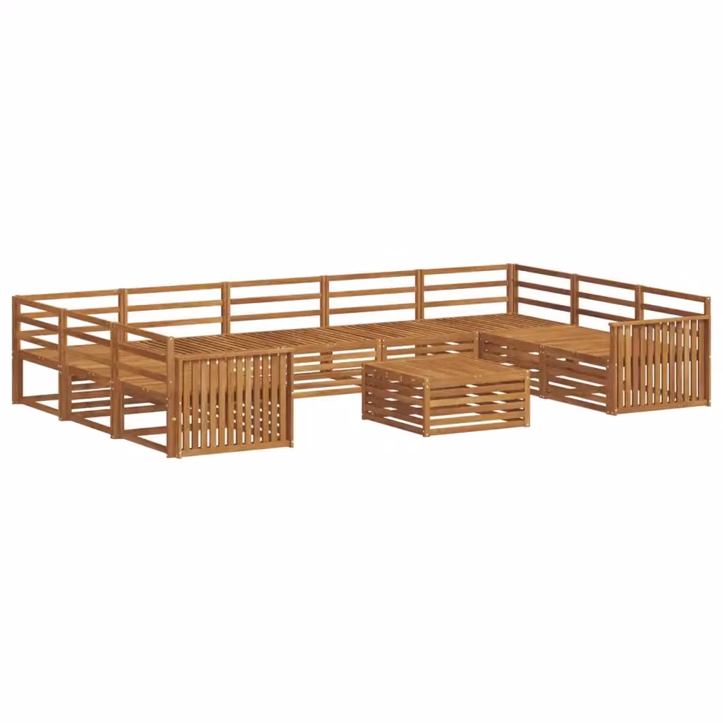 Set di 10 divani da esterno moderni vidaXL in legno di acacia colore marrone – 2