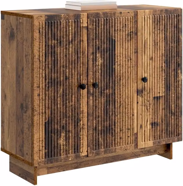 Credenza Buffet in Legno Antico Marrone per Soggiorno e Sala da Pranzo L 89 x P 34,5 x H 80 cm