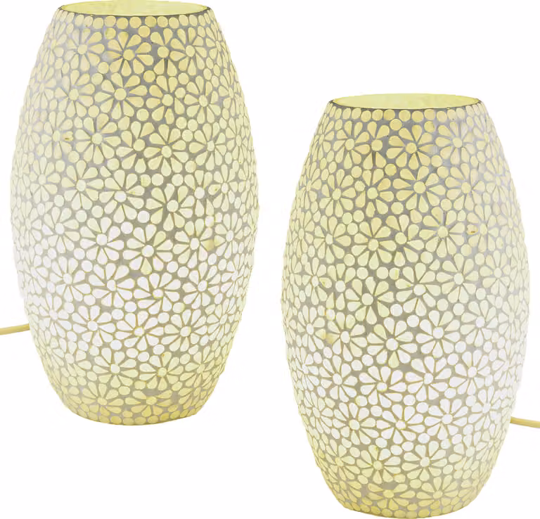 set di 2 lampade da tavolo decorative boho in mosaico di vetro Tiaga -1-