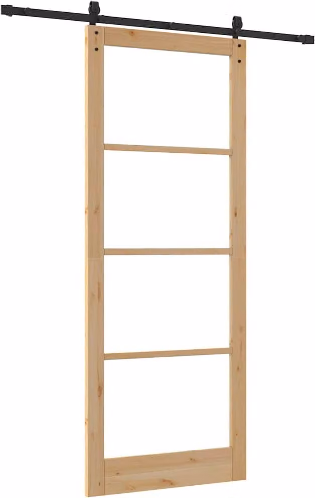 Porta scorrevole ORKDAL Naturale e Nero 93 x 232 cm