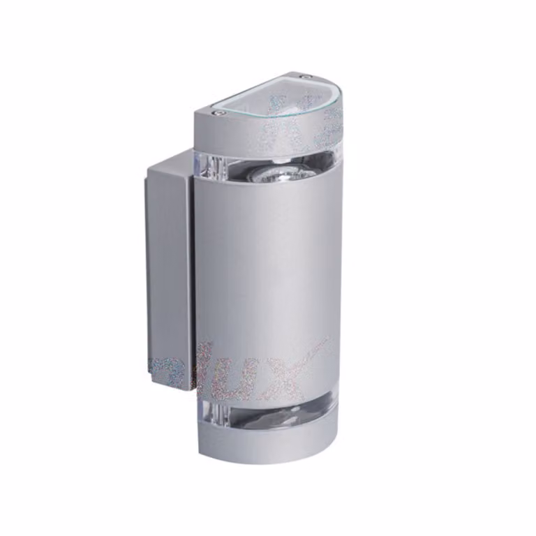 Applique da esterno orientabile in alto e in basso ZEW grigia 2xGU10x35W in alluminio, dimensioni: 24x11x7 cm, IP44 Kanlux