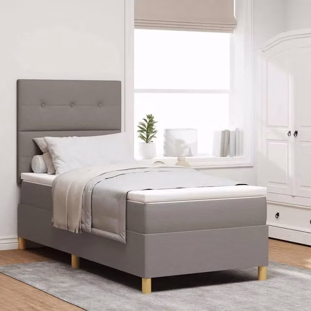 Letto a molle con illuminazione LED sottostante e testiera in tessuto vidaXL L/P/H: 203 x 90 x 140 cm – 1