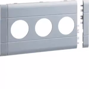 Mascherina per presa tripla modulare senza alogeni BRA/H/S, parte superiore 120 mm, verniciata in alluminio