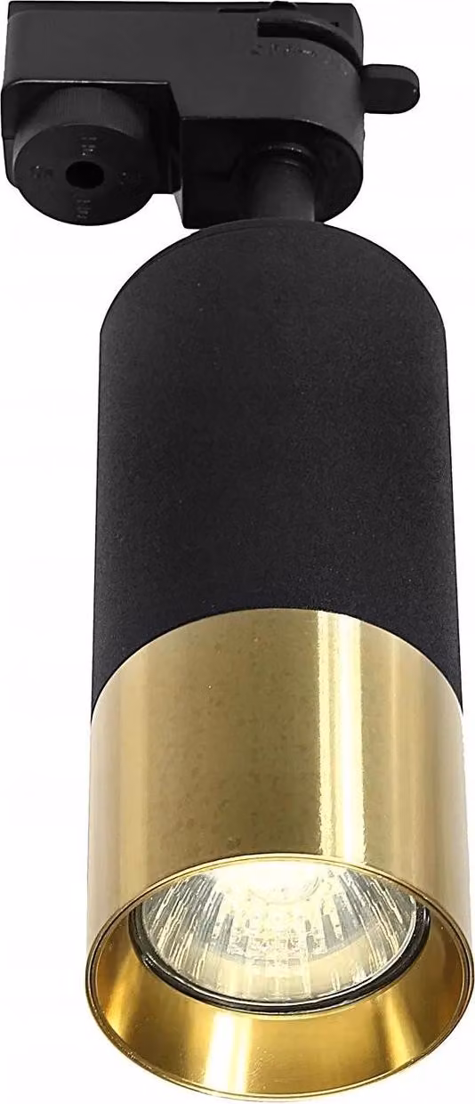 Lampada Da Soffitto A Tubo Con Faretto Su Binario Gu10 Nero-Oro