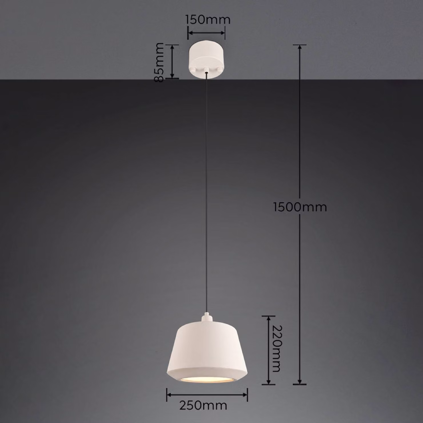 Reality Leuchten Lampada a sospensione Mirea, dimmerabile, Crema / Ambra, Soggiorno / Sala da pranzo, Ceramica, Mediterraneo, Lampada a sospensione