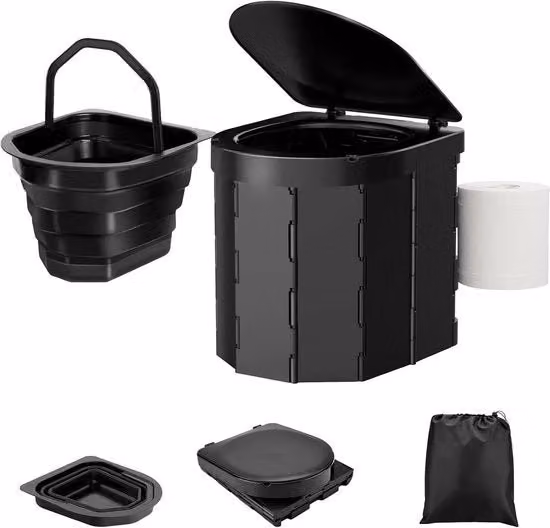 Camping Toilet Portatile - Toilette per Uomini e Donne - Auto Emme da Bagno - Toilette Auto Pieghevoli per Adulti