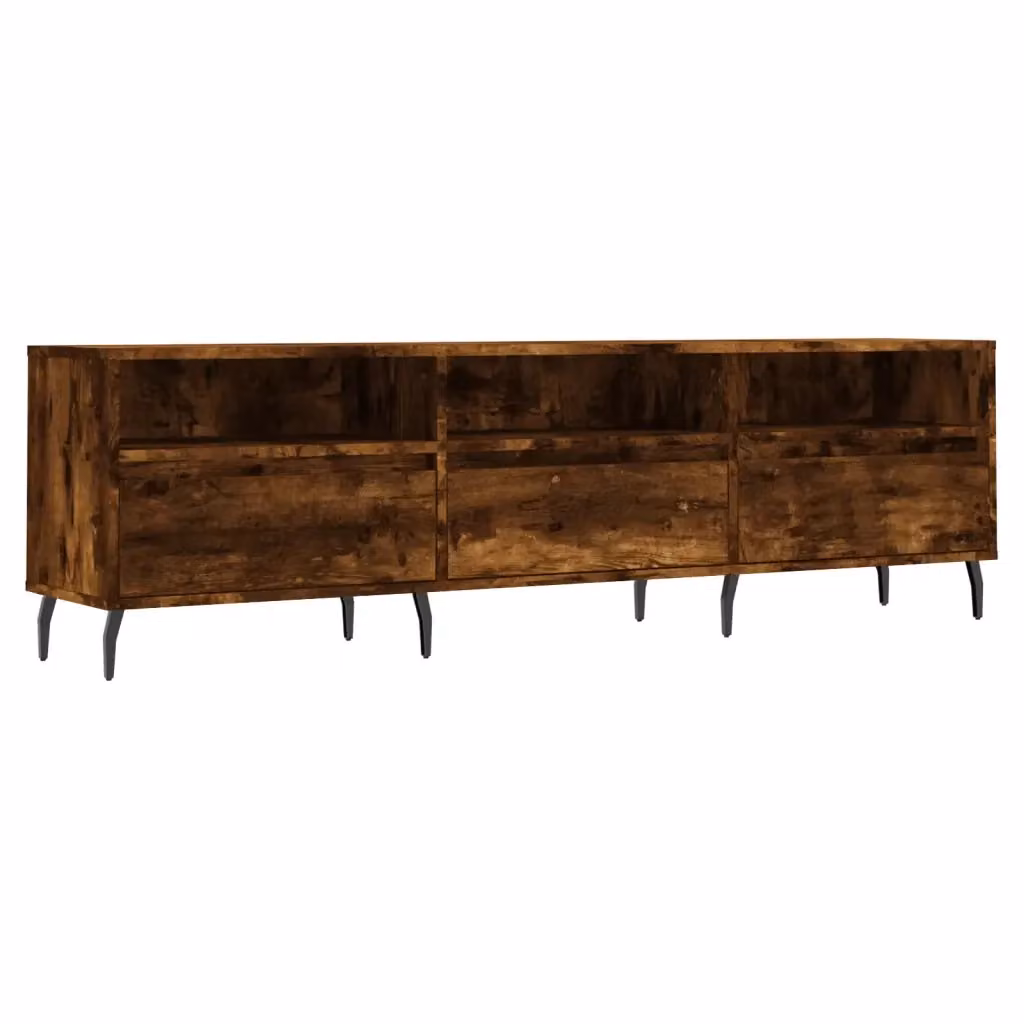 Mobile Porta TV moderno vidaXL in legno e metallo marrone L: 150 cm, P: 30 cm, H: 44,5 cm – 2