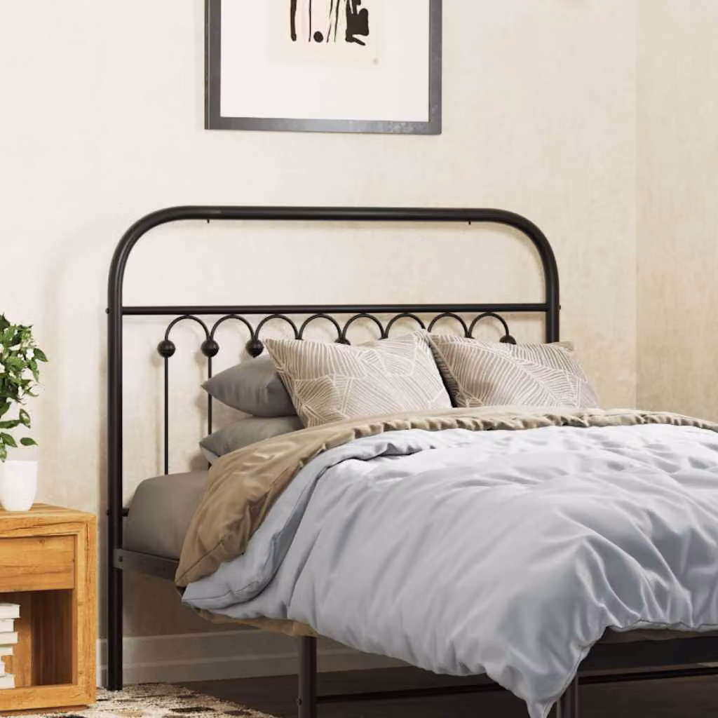 vidaXL Testiera di Ricambio in Metallo Nero per Letto 100x200 cm