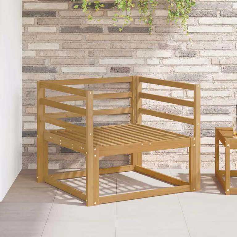 vidaXL Divano centrale per esterno moderno in legno di acacia massello bianco e marrone