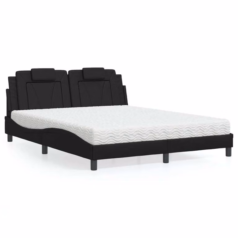 Maison Exclusive - Letto "Viana" con materasso nero 160x200 cm in ecopelle
