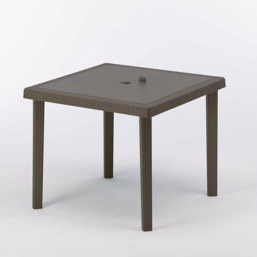 12 Grand Soleil Boheme set da bar quadrato in polirattan 90x90 cm - Marrone