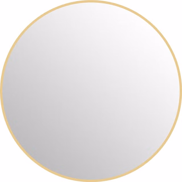 Specchio da bagno rotondo HOMCOM in vetro e acciaio con superficie antiurto, colore Oro, Ø: 70 cm, P: 2,5 cm