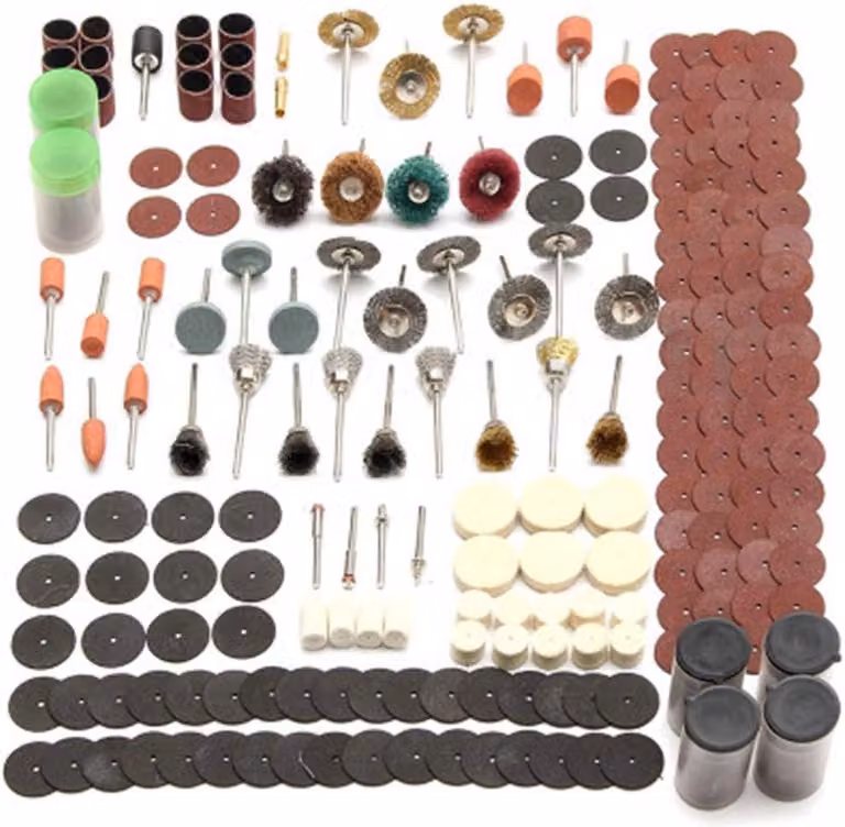 Kit di accessori per smerigliatrice, composto da 343 pezzi, utensili rotanti per tagliare, smerigliare e lucidare, ideale per lavori di bricolage
