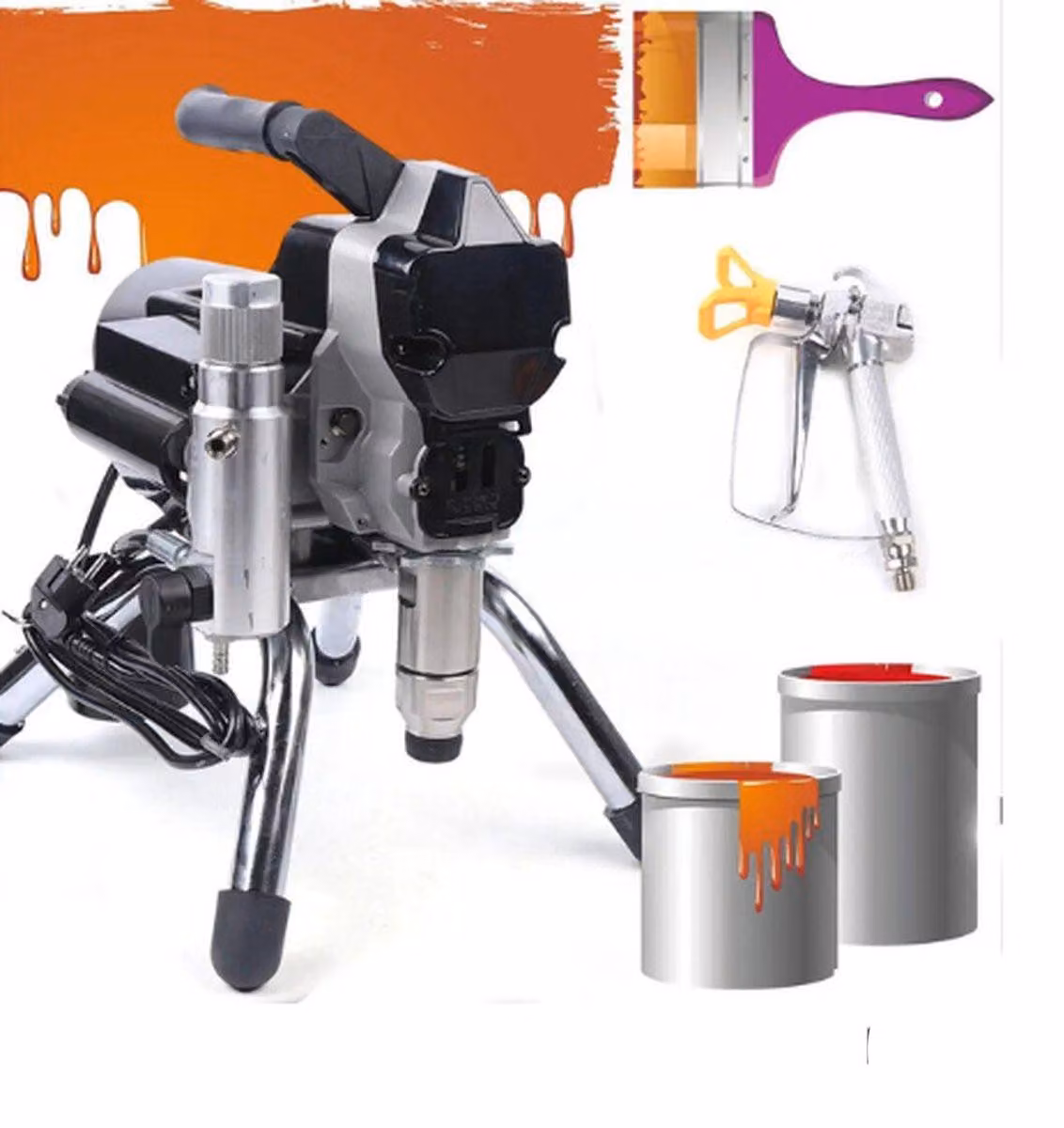 Spruzzatore di vernice professionale - Pistola a spruzzo elettrica airless - Pistola a spruzzo multifunzione - 2200W