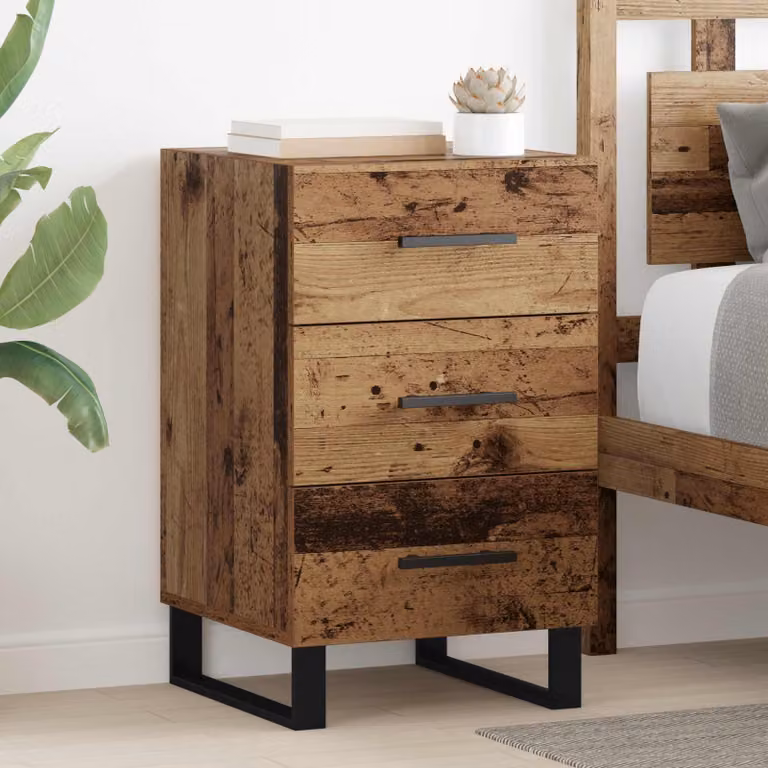Armadio da notte vidaXL in legno effetto rustico marrone L 40 cm, P 40 cm, H 66 cm