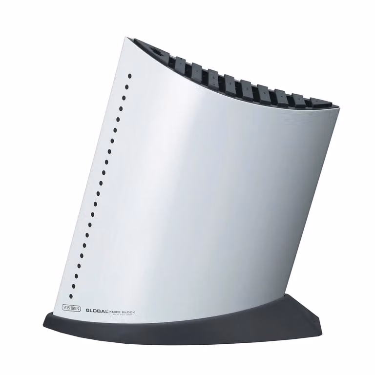 Ceppo coltelli bianco in acciaio inox per 9 coltelli di Global