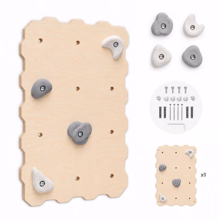 Parete da arrampicata per bambini con appigli, parete da arrampicata ecosostenibile per bambini in legno naturale, 100% ECO,  EU