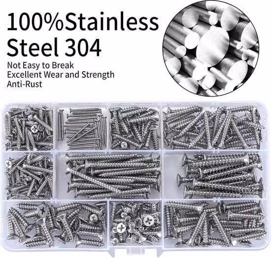 Set di assortimento per viti autofilettanti, 285 pezzi