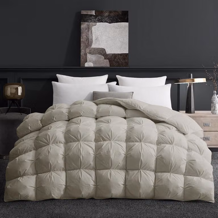 Coperta per tutto l'anno, imbottitura in piumino e piume, 100% cotone, dimensioni 155x220 cm