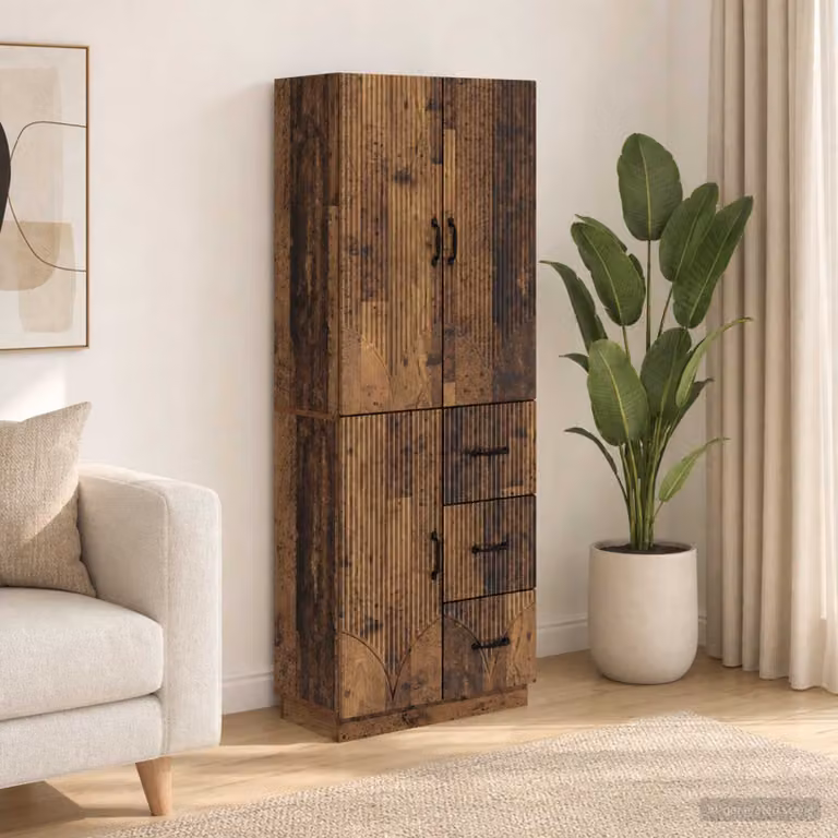 Set di 2 armadi moderni vidaXL in legno e MDF color marrone con ante a battente e ripiani interni per camera da letto o ufficio L/P/H: 87,0 x 34,5 x 66,0 cm