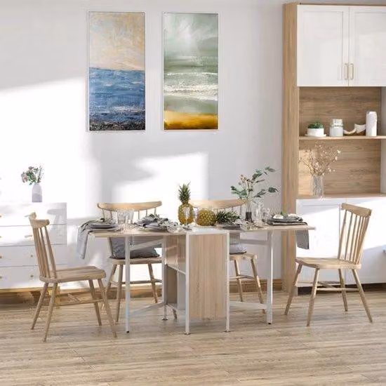 Scrivania pieghevole da ufficio in legno – 4 ripiani – Piano di lavoro – Scrivania da ufficio – Scrivania – Resistente